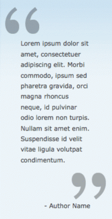 Quotations block showing different dark-shaded image sets.