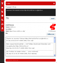 Twitter-Dialog with "blitzer"-Design