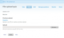 File upload quiz