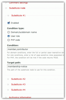 Setting up a substitution