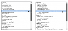 Taxonomy container select list