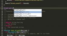 Sublime Text 2 with Drupal autocompletions.
