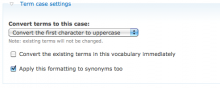 The Termcase admin interface