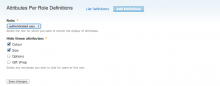 Screenshot: Adding a role definition
