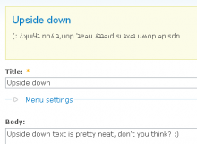 Upside down text
