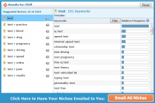 WordStream Free Keyword Niche Tool screenshot