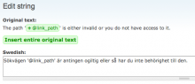 Improved usability of the string translation form by making placeholders clickable for quick insertion.
