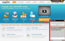 Agent engaging user with the zopim live chat