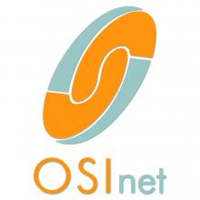 OSInet logo, orange and gray