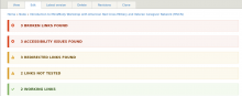 Node link report block sample screencap with all reports closed (default state).