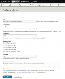 Block configuration