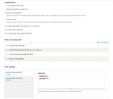 Screenshot to filter admin interface