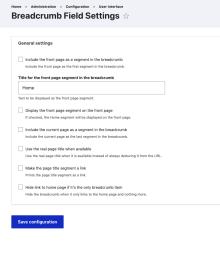 breadcrumb settings
