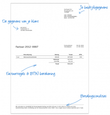 Example of an invoice sent by MoneyBird.