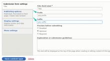 Drupal 8 node title prefix and suffix