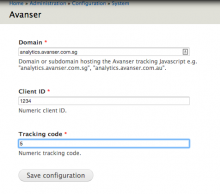 Avanser admin config form