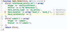 Example of Form API Element to define an entity reference field