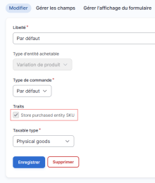 Orde item type form