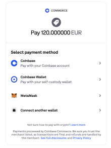 select coinbase payment