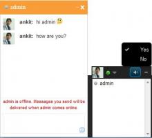 photo chat support with chat box notification sound option