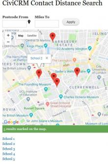 CiviCRM contact distance search