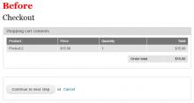 Commerce Checkout page manager before