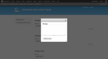 Commerce add to cart pop up demo image
