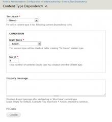 Content Type Dependency Module Configuration