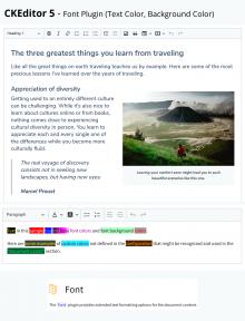 CKEditor 5 - Font Plugin (Text Color, Background Color)