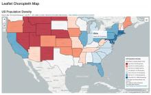 Drupal Leaflet Choropleth module - US States Population Density