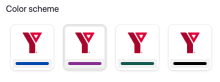 The list of YMCA Canada Color Scheme options