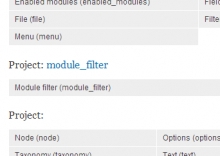 Screenshot of Enabled Modules page.
