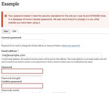 User edit form