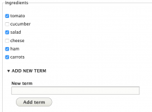 Checkbox auto create - Add new term on the fly.