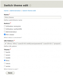 Switch Theme dynamicaly depending role(s) and URI