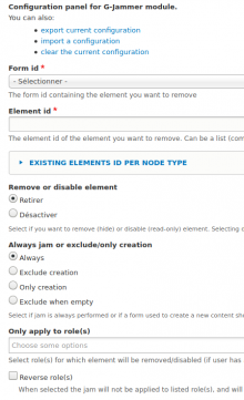 Configuration page