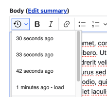 Button in CKEditor5 to view past revisions