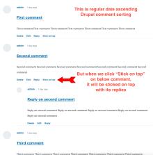 Regular Drupal comment sorting