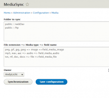 Media sync configuration