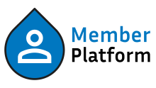 Member Platform logo containing a silhouette of a person inside blue drop next to the words "Member Platform" in blue and black respectively