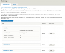 Metatag config interface on Drupal 8.