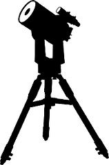Cassegrain telescope silhouette