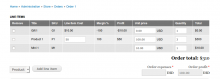 Order items edit widget