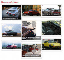 Pictures of Porsche 911's shown in three columns.