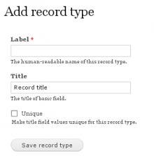 Record Type create form