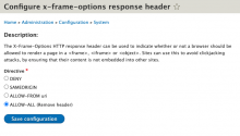 x-frame-option configuration page (v. 1.2)