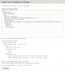 Node Form Templates settings form