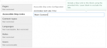 Skip link block configuration