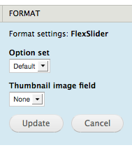 Display configuration form provided by the FlexSlider Field Collection module