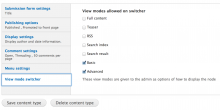 View Mode Switch choices